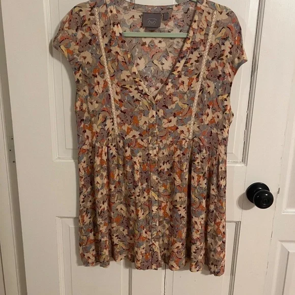 Anthropologie Vanessa Virginia Top floral top size small - Picture 2 of 7